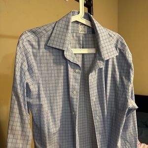 Brook's Brothers Checkered Dress Shirt 16.5 Neck